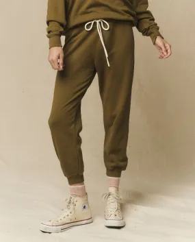 The Cropped Sweatpant. Solid -- Fir Green