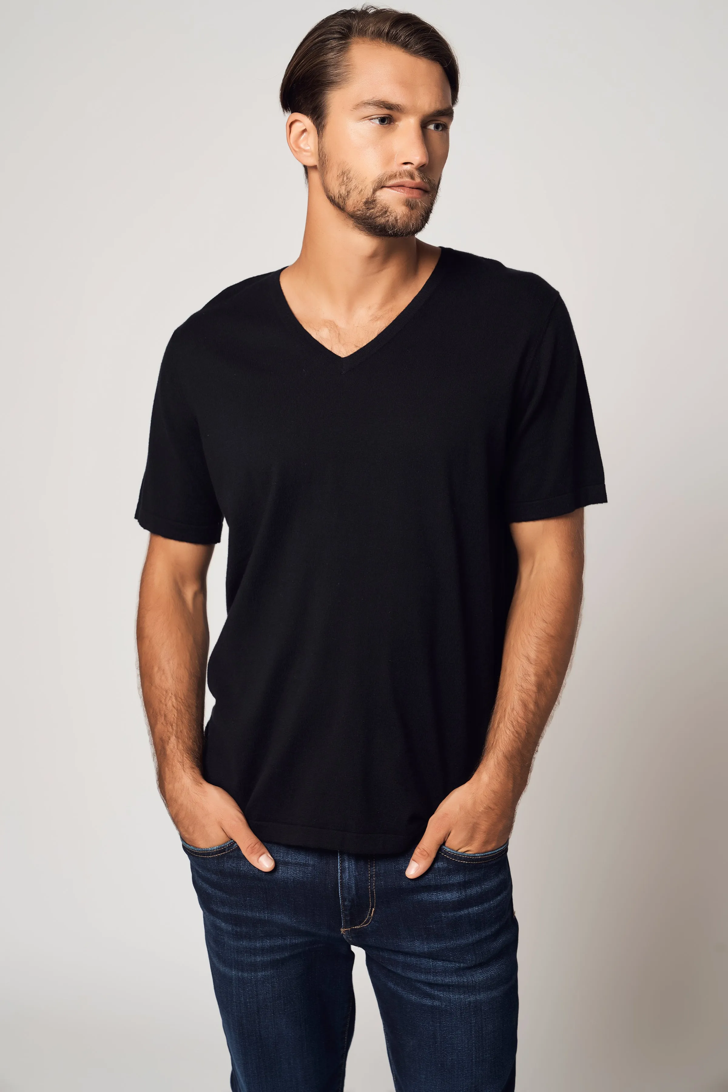 V-Neck Cotton Cashmere T-Shirt