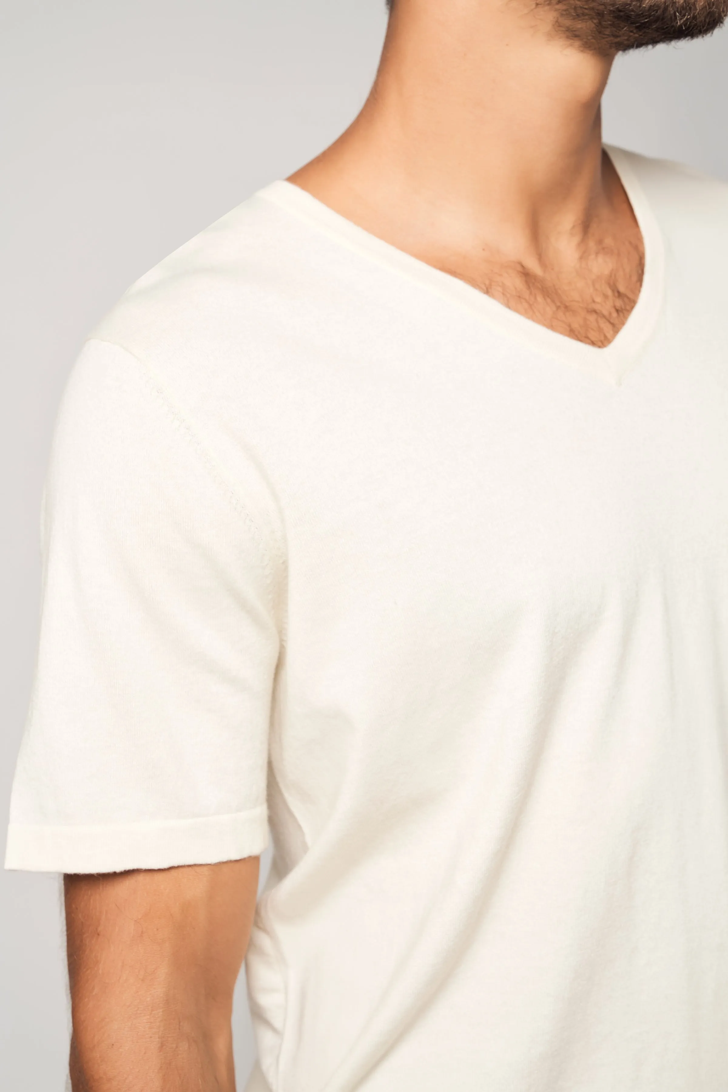 V-Neck Cotton Cashmere T-Shirt