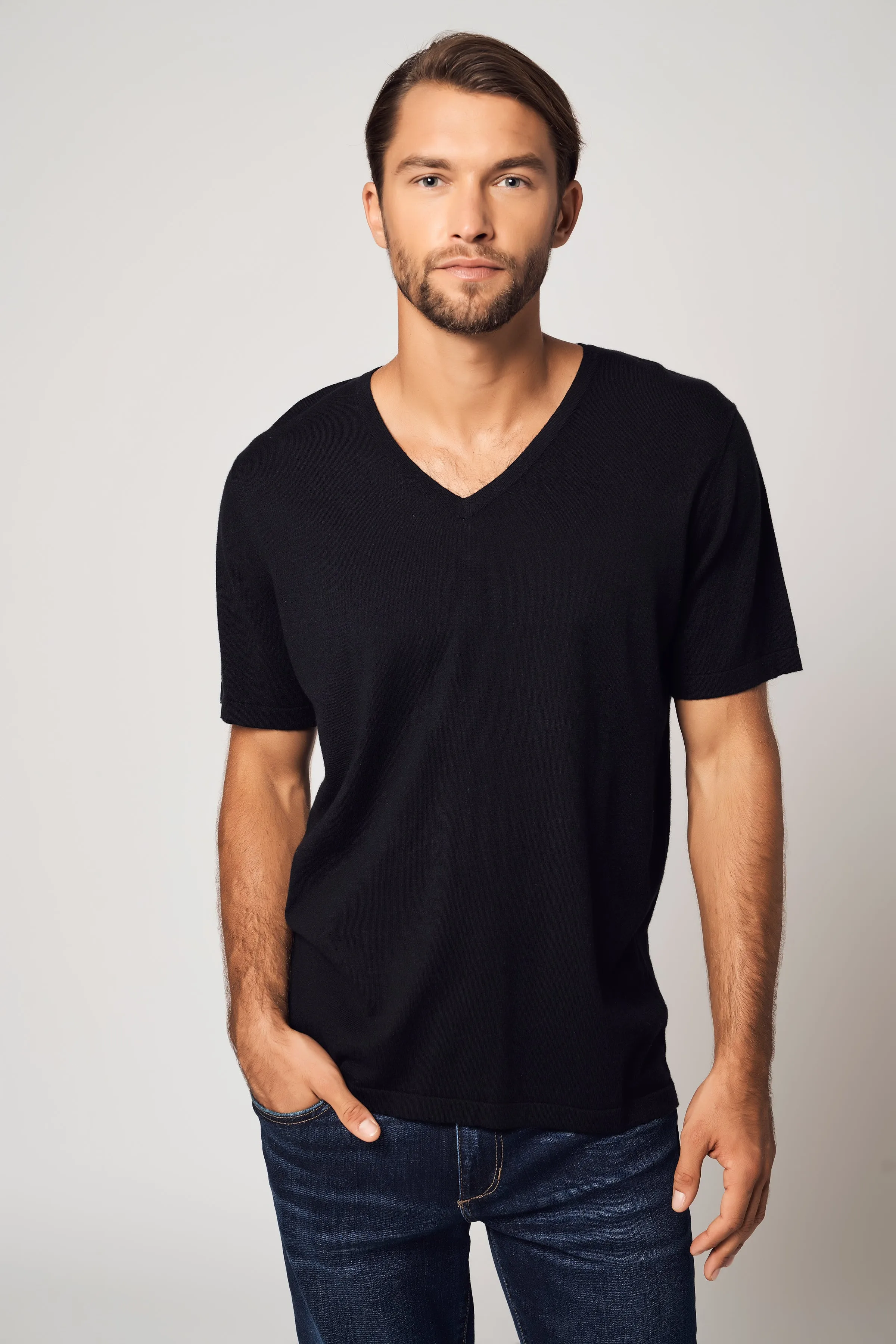 V-Neck Cotton Cashmere T-Shirt