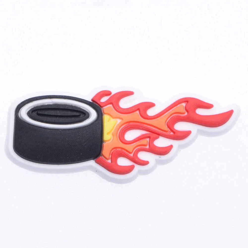 Wholesale 100PCS PVC DIY Hole Shoes Accessories Ice Hockey Series Shoes Flowers