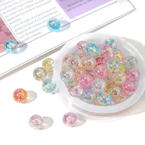 Wholesale 100pcs/pack Acrylic Girly Clear Color Straight Hole Round Beads