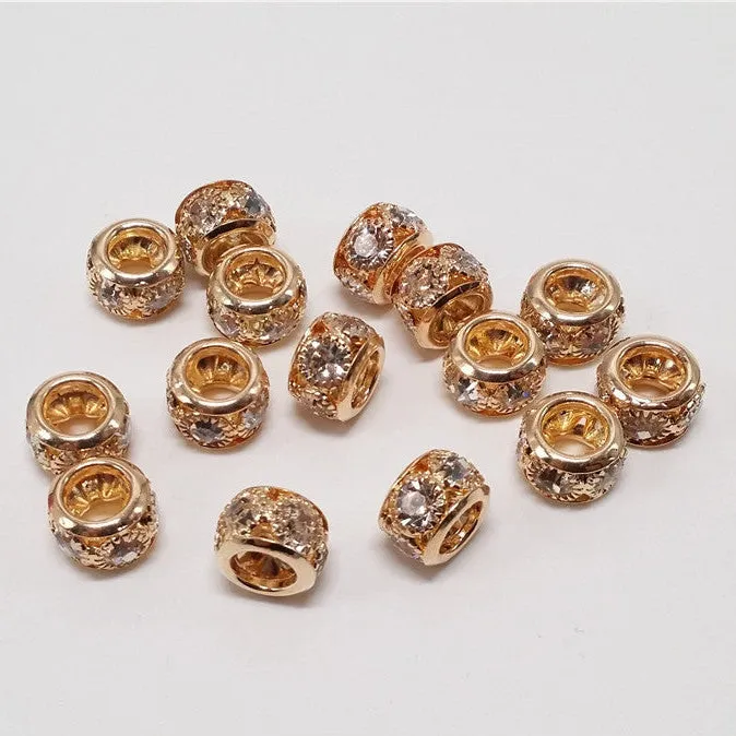 Wholesale 100pcs/pack Big Hole Six Copper Beads