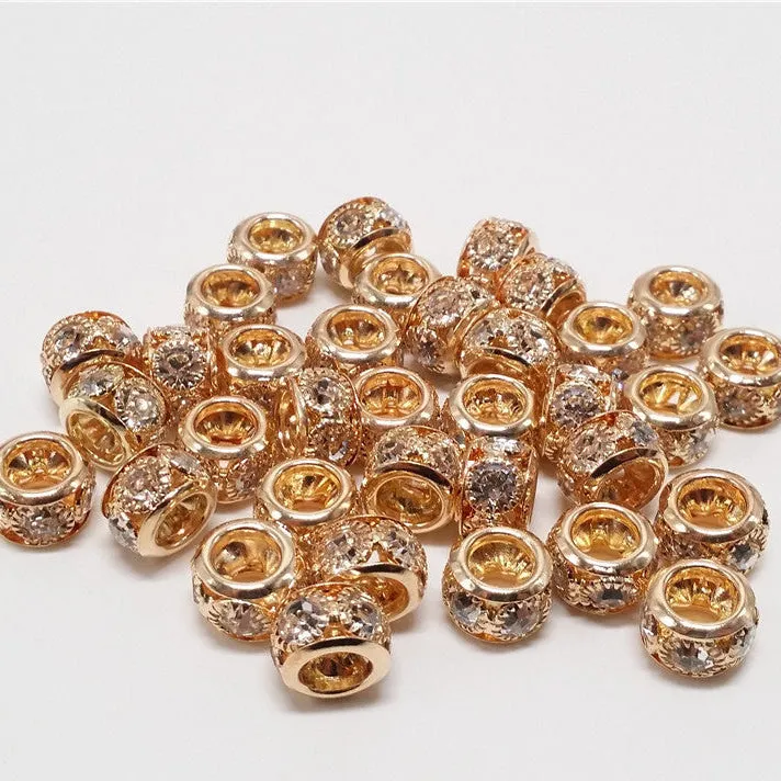 Wholesale 100pcs/pack Big Hole Six Copper Beads