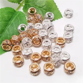 Wholesale 100pcs/pack Big Hole Six Copper Beads