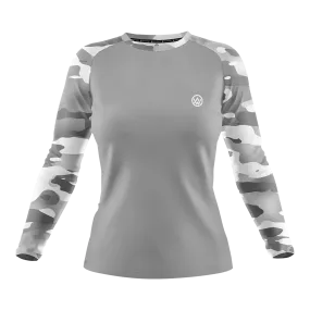 Women’s Arctic Camo Long Sleeve MTB Jersey (Sleeves Only Design)